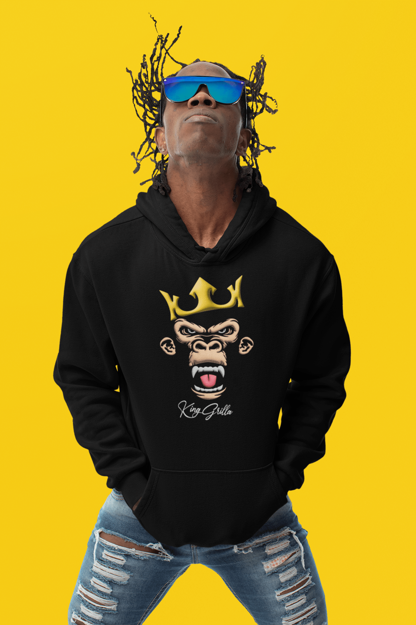 King Grilla Hoodie - King of the Jungle Premium Heavyweight Unisex Hoodie.